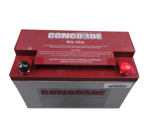 RG-35A Battery Aircraft Spare Parts RG-35AXC 29 Ah Concorde Lead Acid Battery